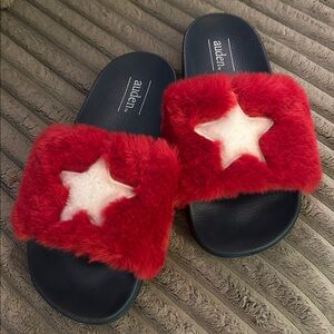 Auden Gloria Americana Red Slide Slippers Small Size 5/6 NWOT ⭐️❤️ So Soft!